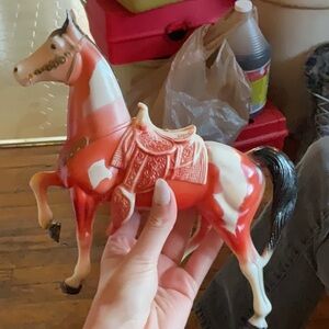 Vintage Red and White Horse Figurine